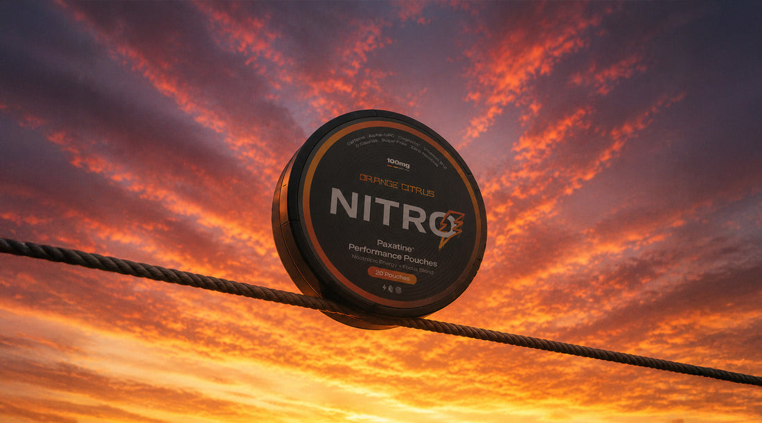 Nitro Energy Pouches: Balanced Caffeine and Citicoline for Focus and Sustained Energy
